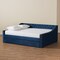 Baxton Studio Raphael Modern and Contemporary Navy Blue Velvet Fabric Queen Size Daybed with Trundle 187-11477-Zoro - alternate 9
